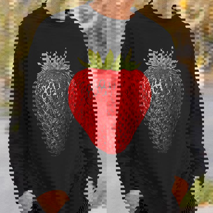 イチゴ イラスト アート フルーツ グラフィック モチーフ スウェットシャツ 彼への贈り物