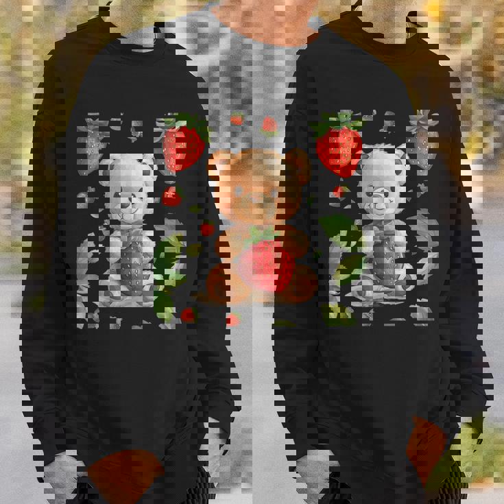 イチゴファンのための素敵なフルーツとテディベアのコスチューム スウェットシャツ 彼への贈り物