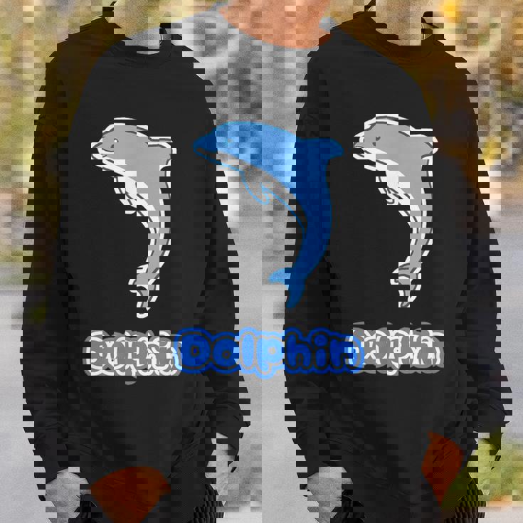 イルカ Dolphin ドルフィン【どうぶつフレンズ】水族館 海の生き物 ゆるくて かわいい 動物 イラスト スウェットシャツ 彼への贈り物