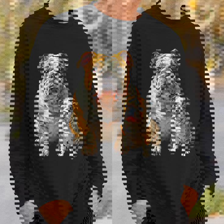 イングリッシュブルドッグの子犬とイングリッシュブルドッグ スウェットシャツ 彼への贈り物