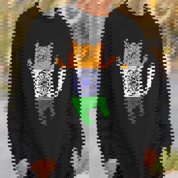 インド国旗 インド猫 スウェットシャツ 彼への贈り物