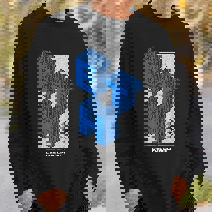 イーサリアム クリプトアイソメトリックテキスト Eth 暗号通貨シャツ スウェットシャツ 彼への贈り物