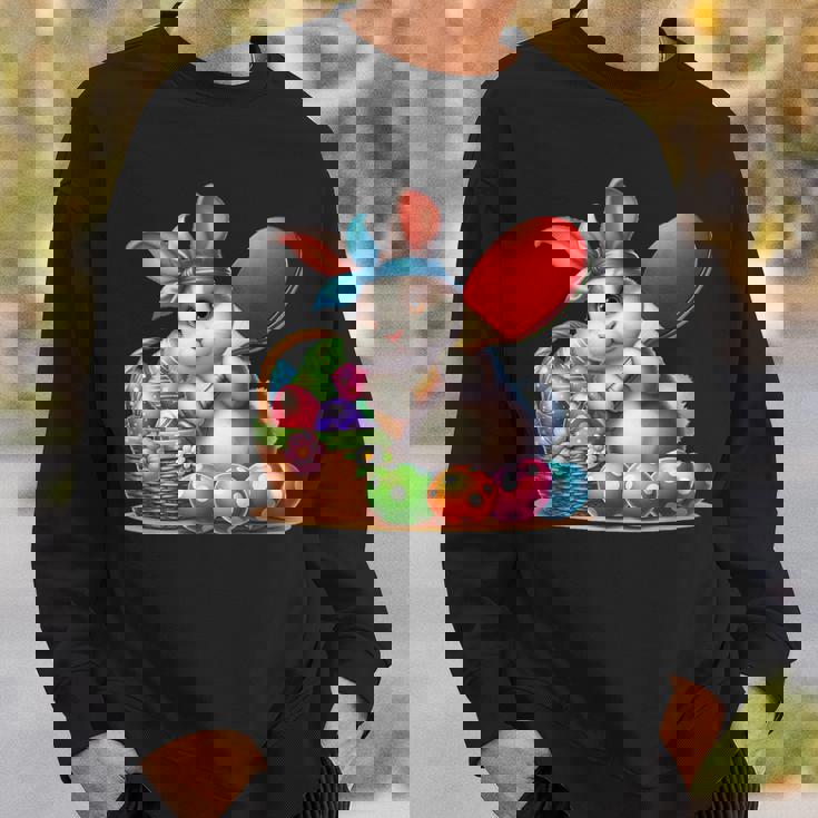 イースターバニー卓球ウサギイースターエッグ卓球 スウェットシャツ 彼への贈り物