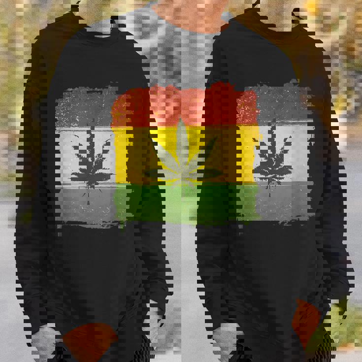 ウィード マリファナ ガンジャ リーフ ラスタ フラッグ 大麻 恋人 ギフト スウェットシャツ 彼への贈り物