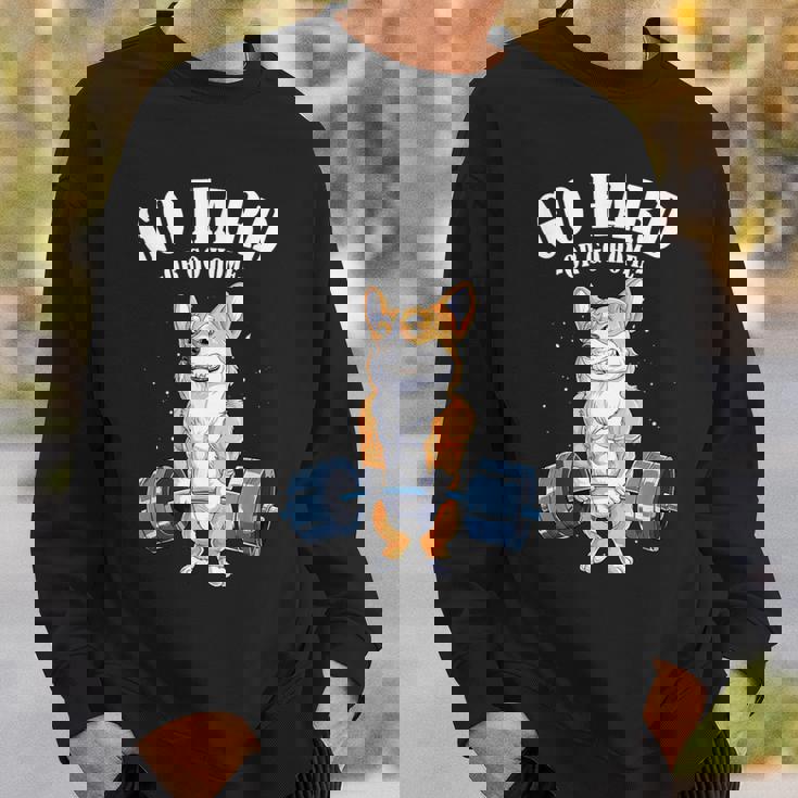 ウェルシュ・コーギー いぬ 犬 筋トレ 筋肉 バーベル ウエイトリフティング スウェットシャツ 彼への贈り物