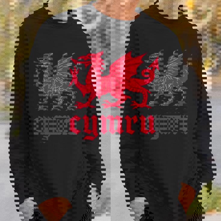 ウェールズ・ウェールズ・ウェールズ・シムレーグ・レッド・ウェールズ・ドラゴン スウェットシャツ 彼への贈り物