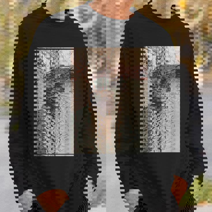 エゴン・シーレ作「トリエステの港」1907 スウェットシャツ 彼への贈り物