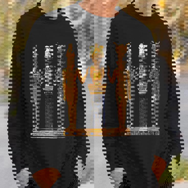 エジプト トリニティ ゴールデンホルス オシリスとイシスの像 スウェットシャツ 彼への贈り物