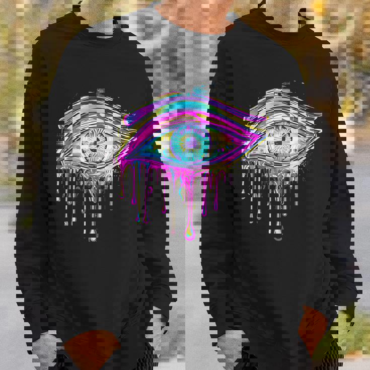 エジプトのホルスの目 トリッピー サイケデリック アート 宇宙 シュール スウェットシャツ 彼への贈り物