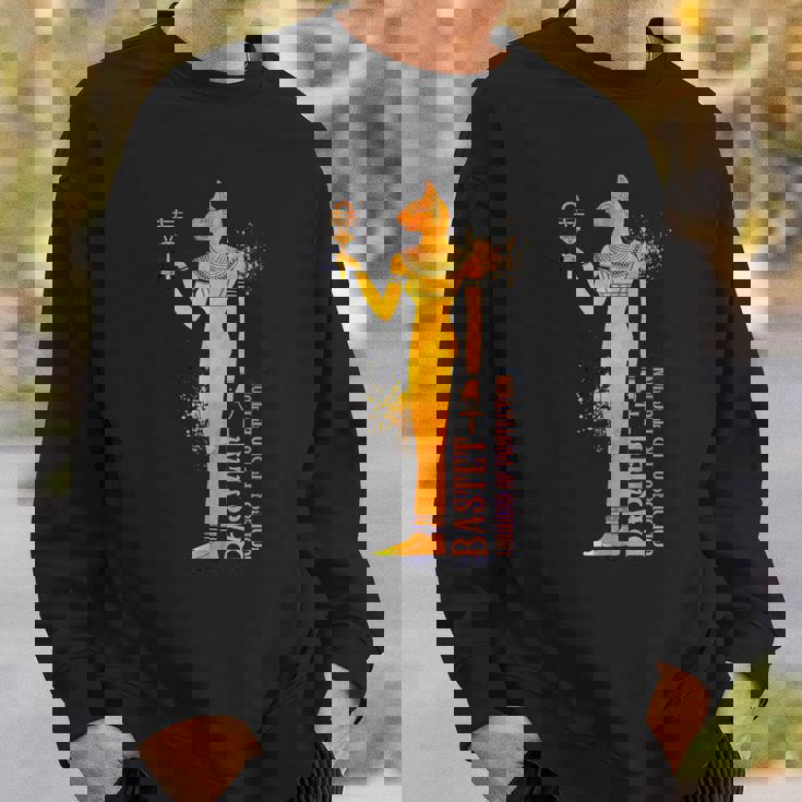 エジプトの女神バステトの彩色画 スウェットシャツ 彼への贈り物