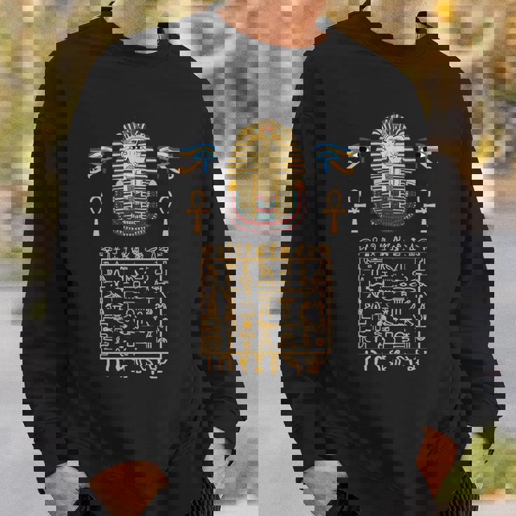エジプトヒエログリフ シンボル ツタ王 ファラオ 長袖tシャツ スウェットシャツ 彼への贈り物