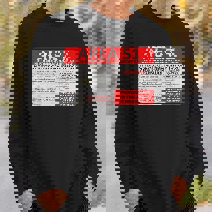 エリア51 フェイクミリタリーサイン スウェットシャツ 彼への贈り物