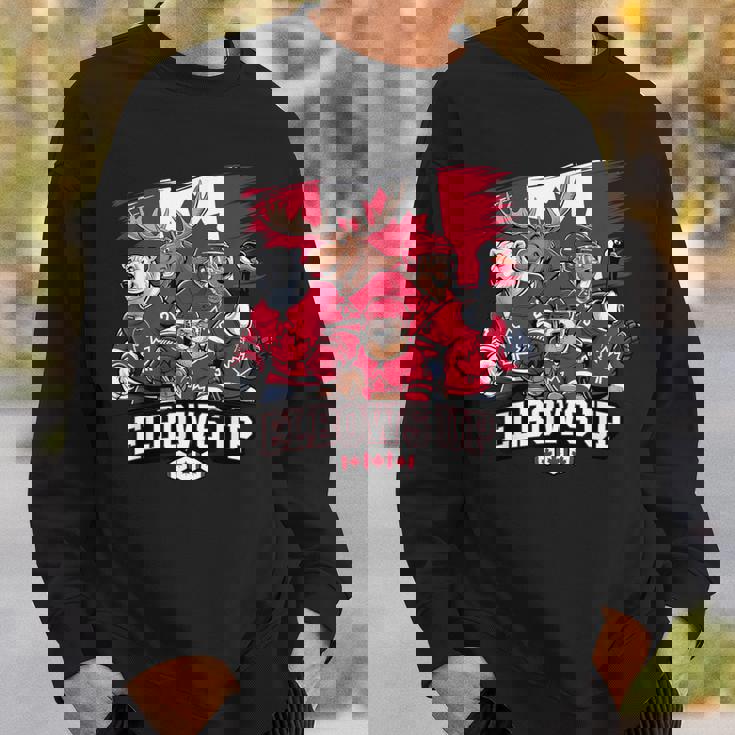 エルボーアップ カナダ カナディアン ビーバー ヘラジカ ホッケーチーム メープルリーフ スウェットシャツ 彼への贈り物