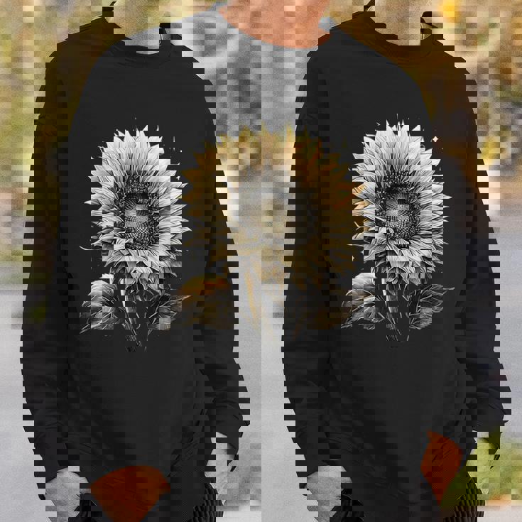 エレガントなビンテージひまわり植物芸術 スウェットシャツ 彼への贈り物