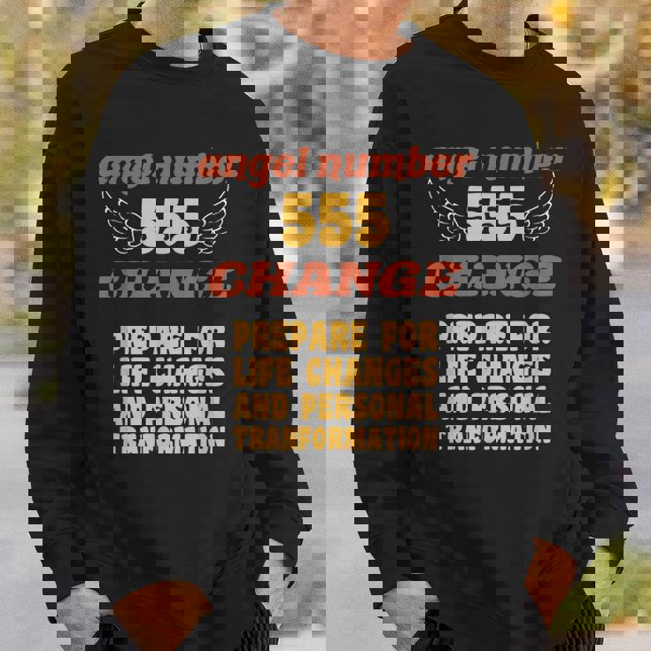 エンジェルナンバー555変更数秘術パーソナルナンバー555 スウェットシャツ 彼への贈り物