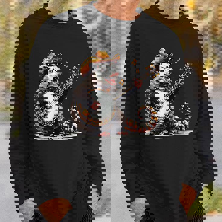 オポッサム演奏 バンジョー ギター 面白い ポッサムハット ゴミ オポッサム スウェットシャツ 彼への贈り物