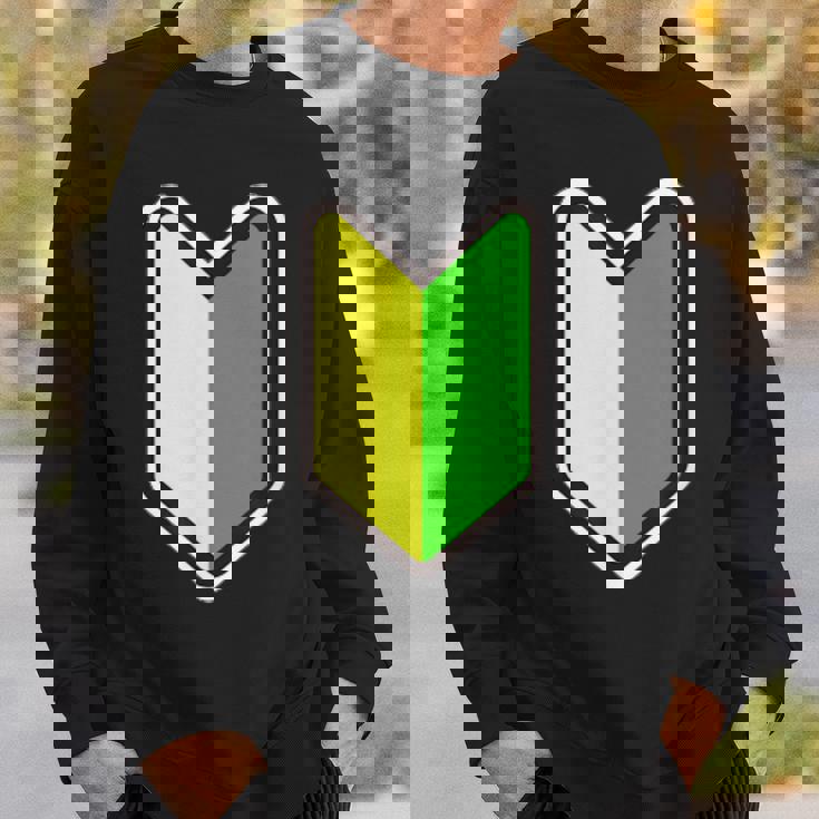 オリジナル個性派パロディ日本の道路交通法標識初心者マークプリント スウェットシャツ 彼への贈り物