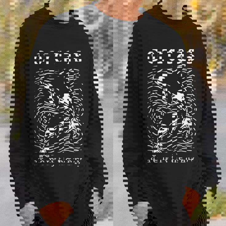 オルカのセラピー キュートなクジラ 面白い言葉 スウェットシャツ 彼への贈り物