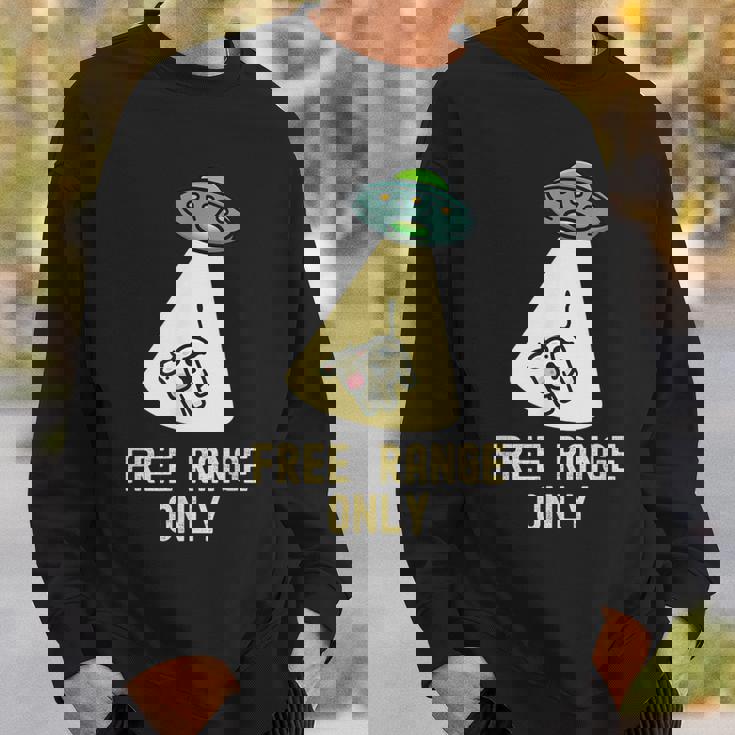 オーガニックフード 面白い Ufo エイリアン 誘拐牛 スウェットシャツ 彼への贈り物