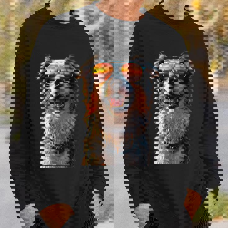 オーストラリアン・シェパード＆サングラス 愛犬家 シェパード スウェットシャツ 彼への贈り物