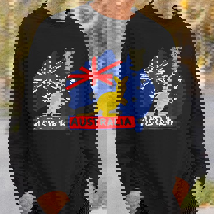 オーストラリア国旗マップ コンチネント カンガルー コアラ スウェットシャツ 彼への贈り物
