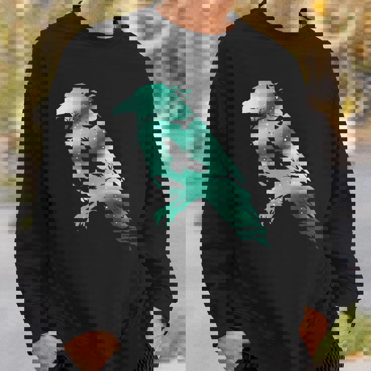 オーディンブラックカラスギフトバイキングレイヴンシルエット スウェットシャツ 彼への贈り物