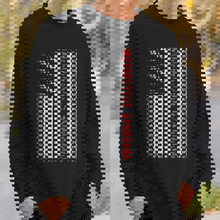 オートバイ ジムカーナ アメリカ国旗 7月4日 スウェットシャツ 彼への贈り物