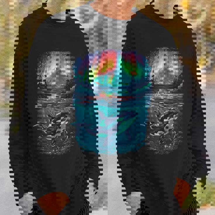 オーロラシャチが特徴のオルカ。 スウェットシャツ 彼への贈り物