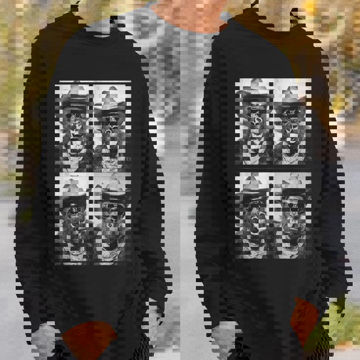 カウボーイ ゴリラ サングラス付き 動物 写真 ブース ウエスタン スウェットシャツ 彼への贈り物