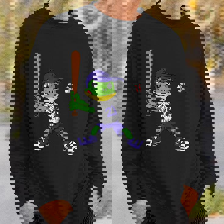 カエルの野球、カエルの野球、カエルの野球選手 スウェットシャツ 彼への贈り物