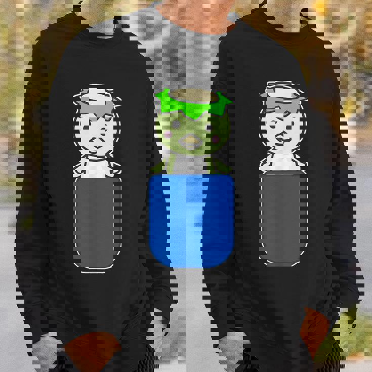 カッパ くん『いん・ざ・ぽけっと』河童【どうぶつフレンズ】きゅうり 妖怪 ゆるくて かわいい イラスト スウェットシャツ 彼への贈り物