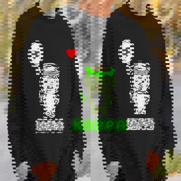 カッパくん『ハート』河童【どうぶつフレンズ】妖怪 ゆるくて かわいい キャラクター イラスト スウェットシャツ 彼への贈り物