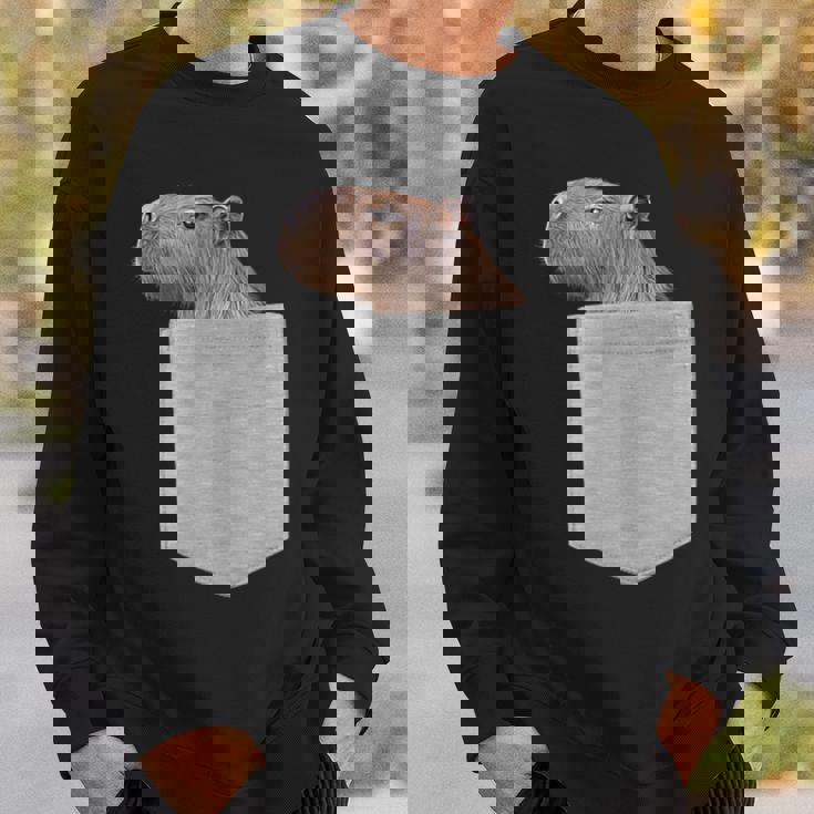 カピバラ フェイク ポケット カピバラ げっ歯類 げっ歯類 アニマル ノベルティ スウェットシャツ 彼への贈り物