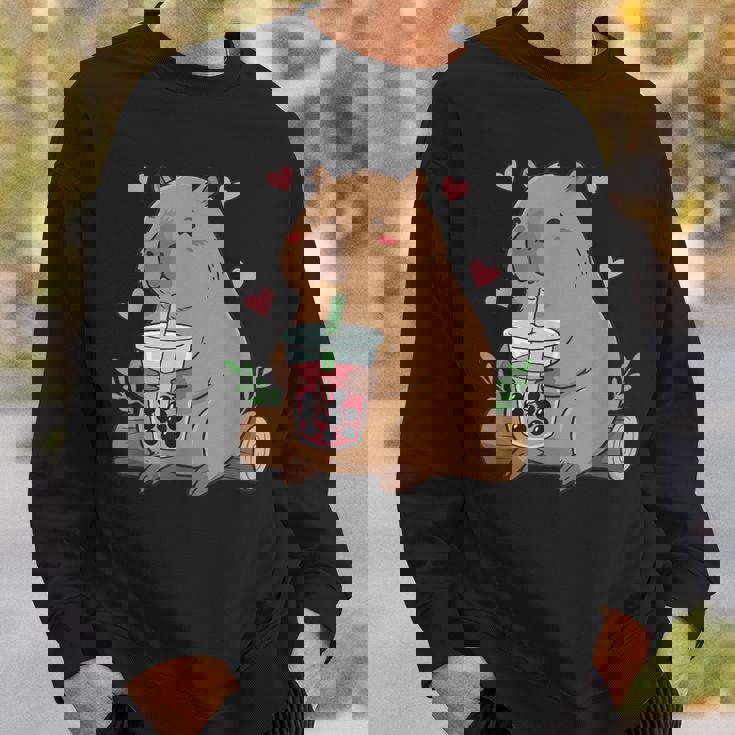 カピバラ ボバ バブルティー キッズ ガールズ キッズ カワイイ カピバラ スウェットシャツ 彼への贈り物