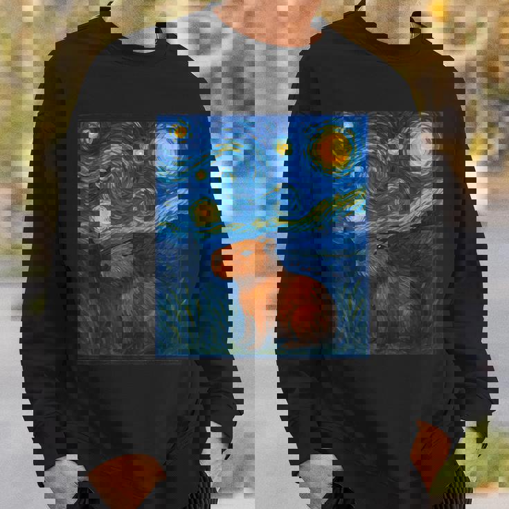 カピバラヴァンゴッホスターリーナイト スウェットシャツ 彼への贈り物