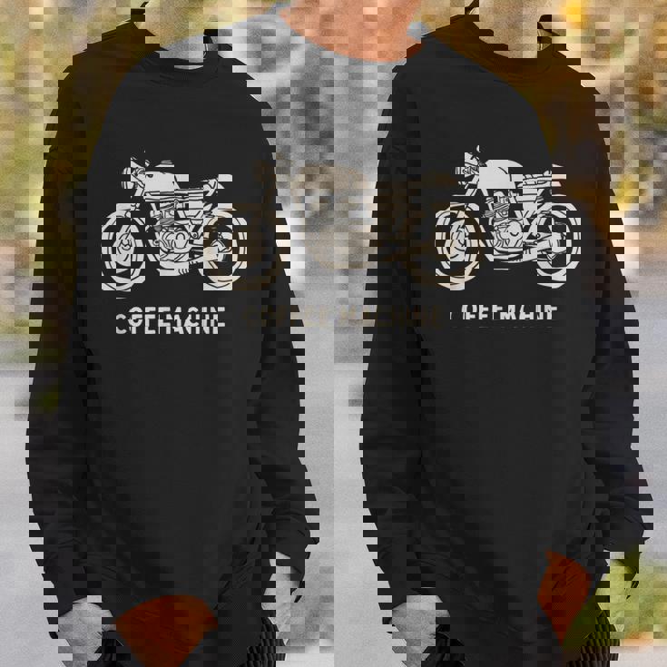 カフェレーサー 手描きバイクデザイン スウェットシャツ 彼への贈り物