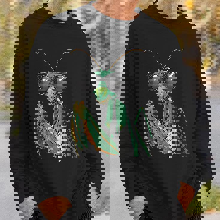 カマキリのサングラスをかぶったコスチュームファニーバグ昆虫 スウェットシャツ 彼への贈り物