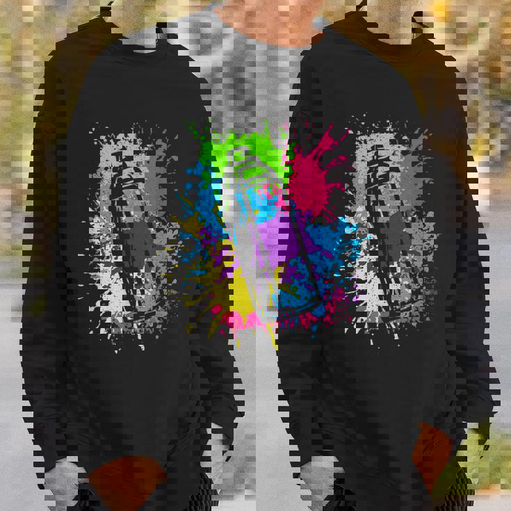 カラフル グラフィティグラフィックスプレーペンキの缶ストリートアートアーティスト スウェットシャツ 彼への贈り物