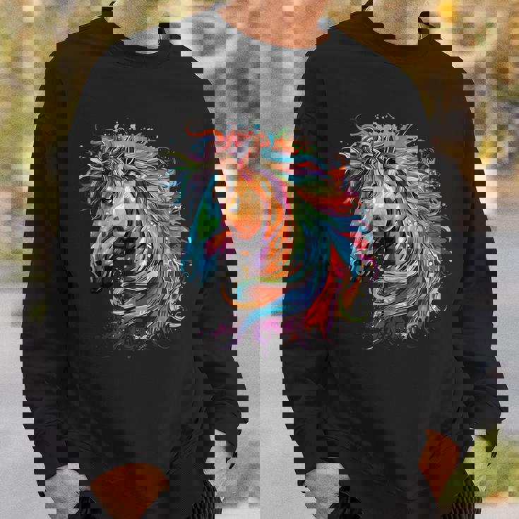 カラフルなアイルランドのドラフト馬愛好家スプラッシュアート スウェットシャツ 彼への贈り物