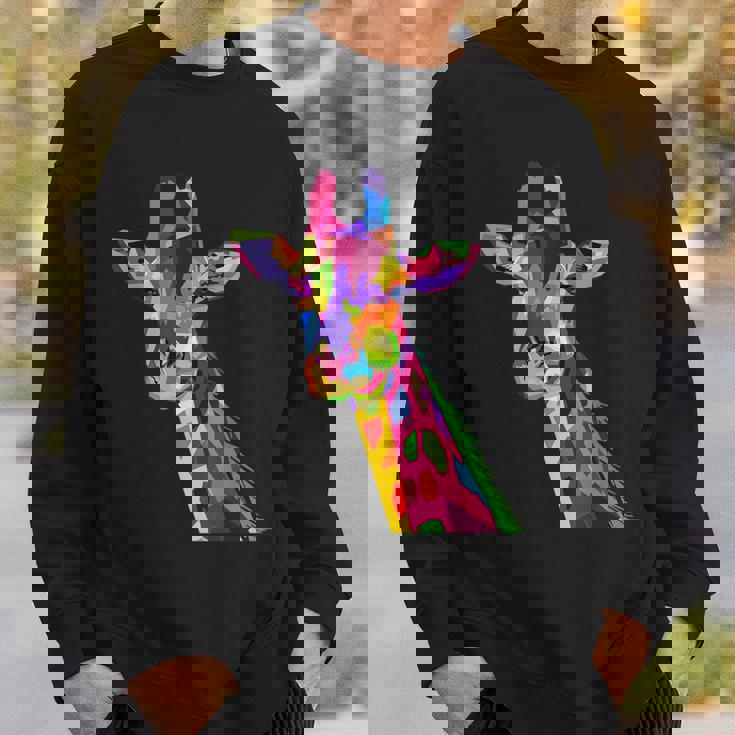 カラフルなキリン愛動物愛キリン スウェットシャツ 彼への贈り物