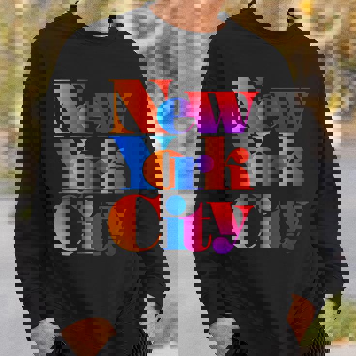 カラフルなニューヨークシティファッショングラフィックtシャツ、ニューヨーク市 スウェットシャツ 彼への贈り物