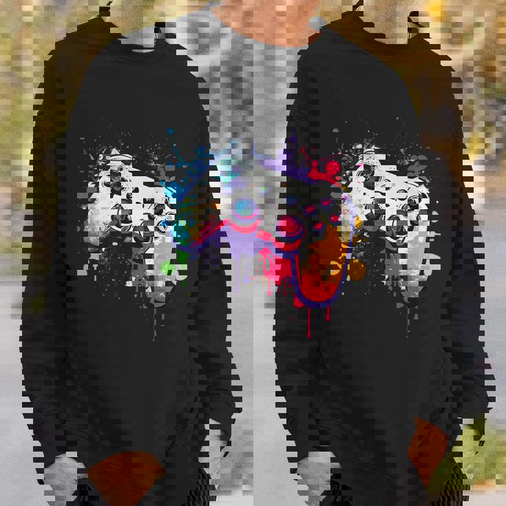 カラフルなビデオゲームコントローラー ジョイスティック コンソール スウェットシャツ 彼への贈り物