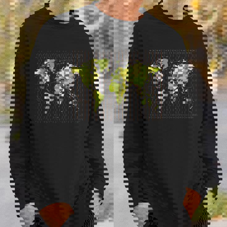 カラフルな地図 地球 タイムゾーン 国 大陸 地理 スウェットシャツ 彼への贈り物