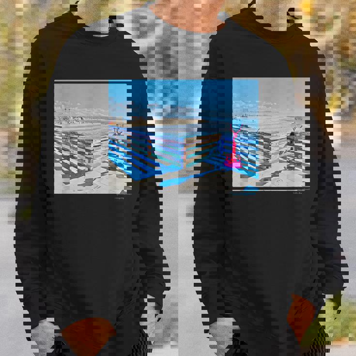 カリフォルニアの桟橋からのカラフルな海の景色 スウェットシャツ 彼への贈り物