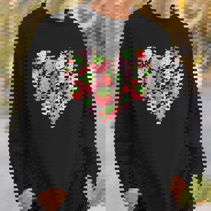 カワイイ ストロベリーハート コテージコア エステ ストロベリー スウェットシャツ 彼への贈り物