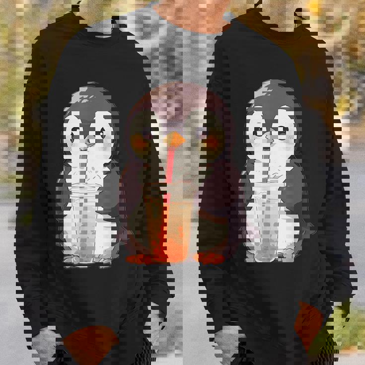 カワイイ ペンギンドリンク バブルティー ペンギンボバ スウェットシャツ 彼への贈り物