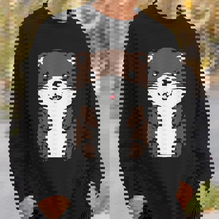 カワウソの赤ちゃん 動物 かわいい シンプルな小さなカワウソ スウェットシャツ 彼への贈り物