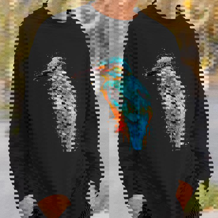 カワセミ 鳥 野生動物 動物 水彩 芸術的 ペインティング スウェットシャツ 彼への贈り物