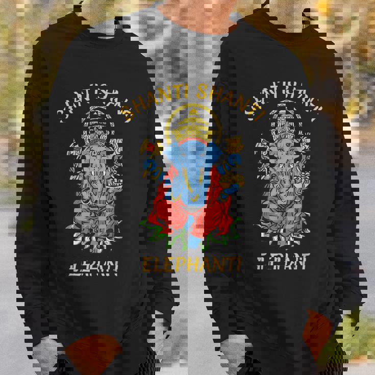 ガネーシャ ヨガ シャンティ 象 ブッダ 象 スウェットシャツ 彼への贈り物