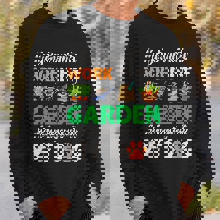 ガーデニング 犬 ペット好き 庭師 庭 ペット ギフト 植物 スウェットシャツ 彼への贈り物